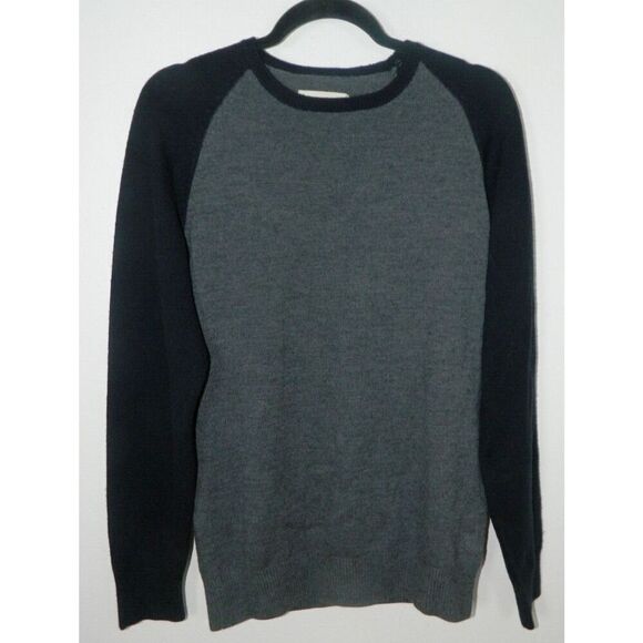 Current/Elliott Sweater Men's Size Medium Grey Blue‎ Wool Long Sleeve Crew Neck - Picture 7 of 9